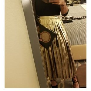 Gold metallic skirt